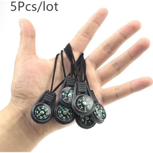 5Pcs/lot Mini Compass Survival Outdoor Camping Hiking Pocket Navigator Adventure Riding Tool Carabiner Climbing Equipment