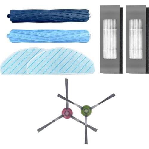 8Pcs Main Brush Side Brush HEPA Filter Cleaning Cloth Mops for Ecovacs OZMO T9 AIVI Robot Vacuum Cleaner Accessories