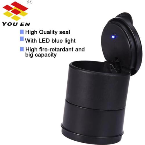 YOUEN Auto ashtray LED Light car the ashes Fireproof Material Easy Clean Car Ashtray Universal Cup Holder Truck Cigarette