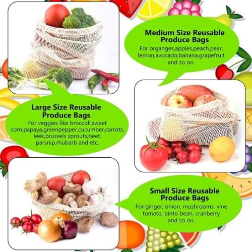Household Kitchen Fruit and Vegetable Storage Mesh Bag Reusable Can Be Cleaned