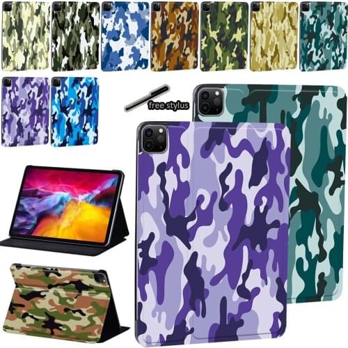 PU Leather Stand Cover Case For Apple IPad Pro 9.7 Inch/Pro 2nd Gen 10.5 Inch/Pro 11 Inch 2018/2020 Camouflage Pattern