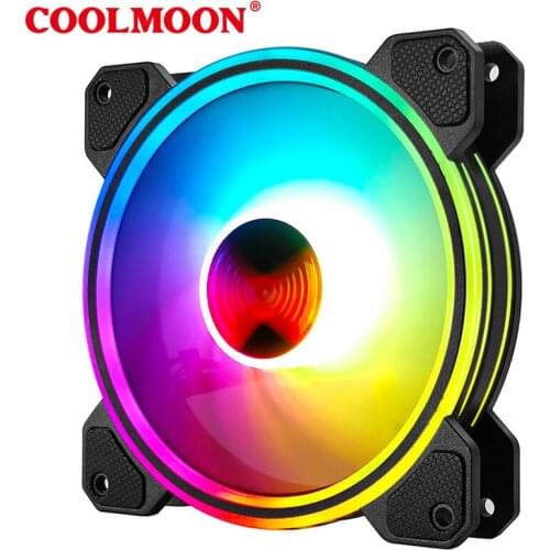 Coolmoon GUANGXIAN X 12cm Case Fan RGB Multi Layer Luminous Mute Led Desktop Computer Case Cooling Fan