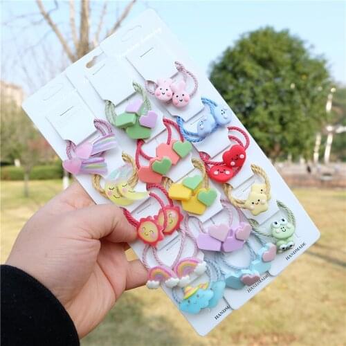 Kids Cartoon Animal Hair Ropes Princess Headwear Bow Ponytail Holder Rubber Bands For Baby Girls Children Hair Accessories New