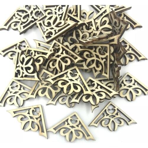 DIY 100pcs Retro Wooden Hollow Decoration crafts Scrapbooking Handicrafts DIY 39mm