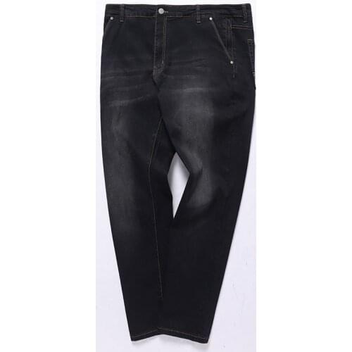Large size jeans big men loose free Trousers 10XL 11XL 12XL spring autumn jeans pants Elasticity straight 44 46 48 Stretch