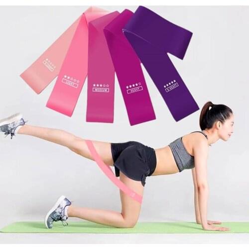 Yoga Elastic Pull Belt 5Color Training Exercise Gym Strength Resistance Pilates Sport Silicone Fitness Bands Workout Equipment