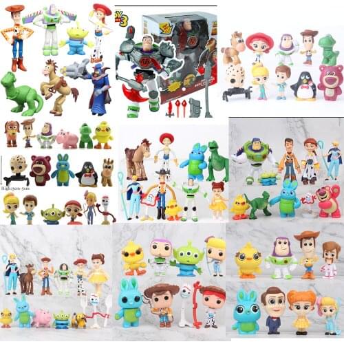 Hasbro Toy Story Woody Buzz Lightyear Rex Hamm Slinky Dog Jessie Figurine Anime Dolls Toys PVC Action Figure Model Toy Kids Gift