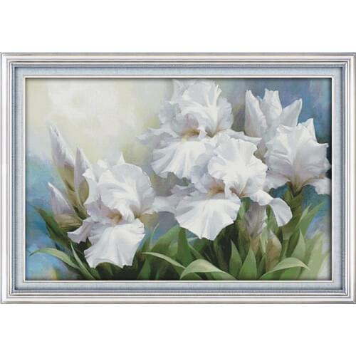 Iris Flower Counted Cross Stitch Kits Printed Canvas Embroidery Set 11CT 14CT Diy Handmade Needlework Crafts Home Decor Painting