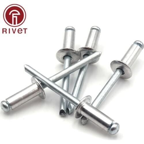 ISO 15977 M4.0*25 M4.8 Aluminum Steel Round Head Opening Blind Rivets Decorative Nails Pull Nails Pull Rivets Fastening Piece