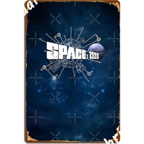 Space 1999 Logo Moon Nebula Bkgnd Metal Plaque Poster Bar Cave Wall Decor Club Classic Tin Sign Poster