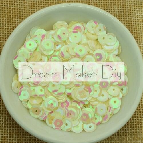 100gram/lot 4/6/8/10mm Round Cup Cream AB PVC Sequins for Crafts Sewing Accessories Scrapbook & Kids Diy Garment Design