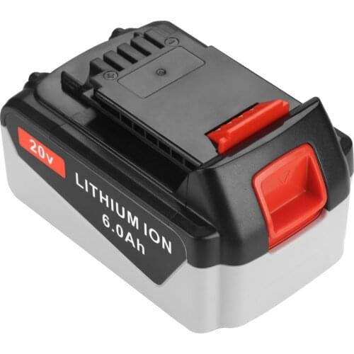 2Pcs 20V 6.0Ah Li-ion Rechargeable Battery for BLACK&DECKER LB20 LBX20 LBXR20 Power Tool Replacement Battery