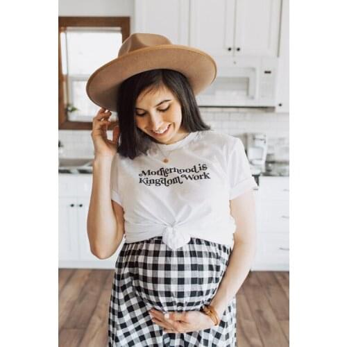Motherhood is Kingdom Work Mama T-Shirt mother days gift women fashion slogan pure cotton casual tees street style girl gift top