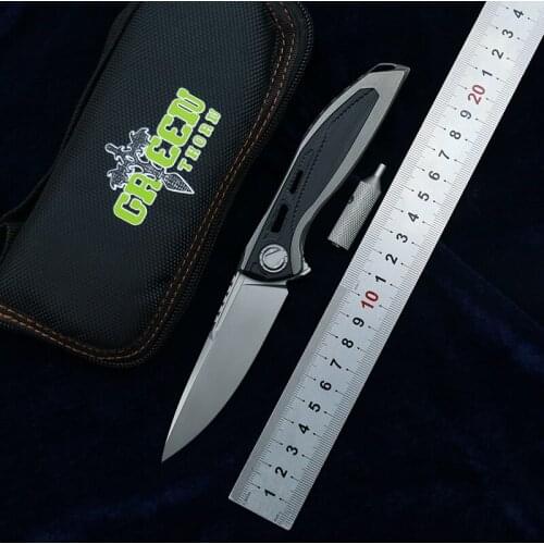 Green Thorn Neon Flipper Folding Knife D2 Blade TC4 Titanium + G10 3D Handle Outdoor Camping Hunting Pocket Fruit EDC Tool