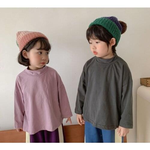 New Girls Boys Babys Kids T-shirt Underwear Outwear 2021 Soft Spring Autumn Overcoat Top Sport Toddler Childrens Clothing