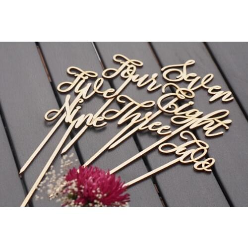 Personalized Rustic Wedding Table Numbers Wooden Wedding Table Number figure card digital seat Decoration