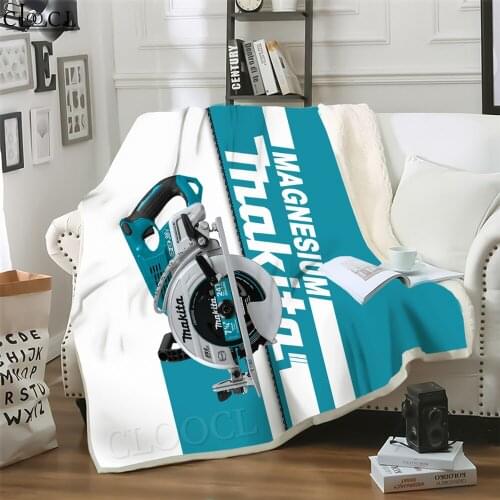 Thicken Blanket Makita Tools Print Throw Blankets for Beds Plush Fluffy Teenager Home Decoration Beddings Men Women Adult Quilt