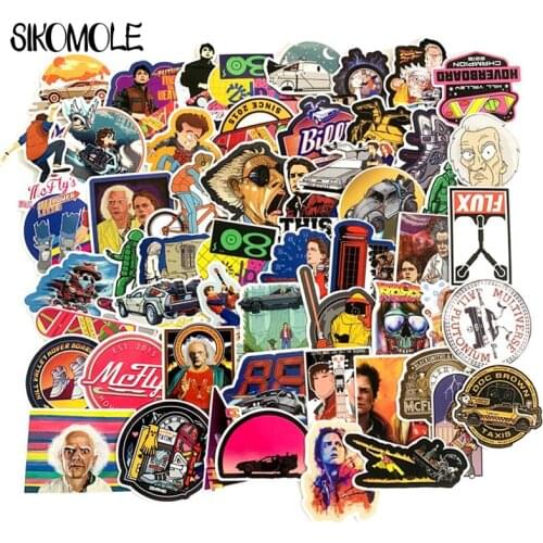 57Pcs Classic Movie Back To The Future Sticker For Luggage Laptop Art Painting DIY Poster Stickers Waterproof Skateboard Toys F4
