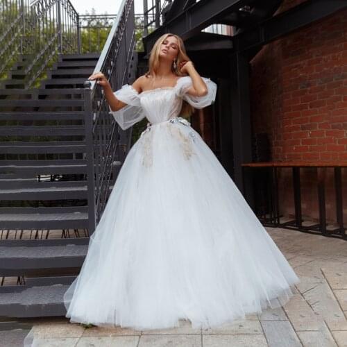Ruffles Tulle Skirt Two Pieces Wedding Dress 2021 with Horsehair Trim Separates Crop Top Bridal Gowns