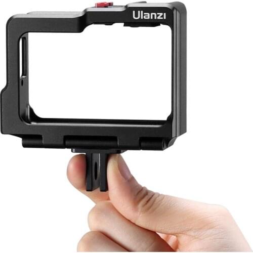 Ulanzi Insta360 One R Metal Vlog Cage Case Extend Cold Shoe for LED Light Microphone Frame for Action Camera Accessories
