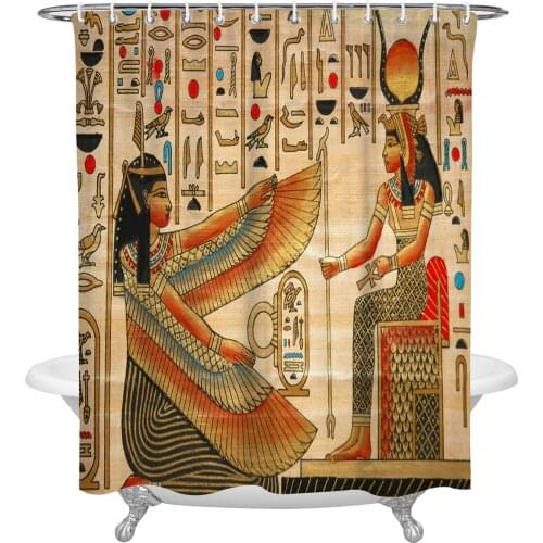 Waterproof Shower Curtains Egypt Character Desert Wall Retro Shower Curtain Frabic Polyester Bathroom decor Curtain
