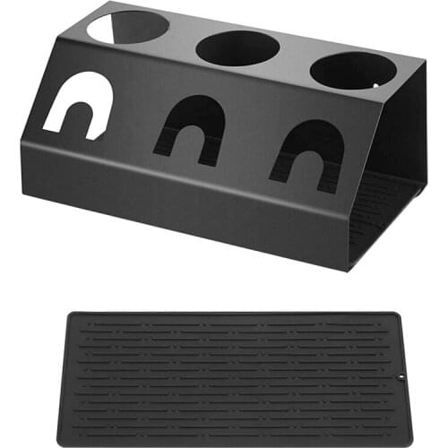 Premium Bottle Holder for Soda Stream Bottles Made Of Stainless Steel, Triple Drip Holder, with Drip Mat