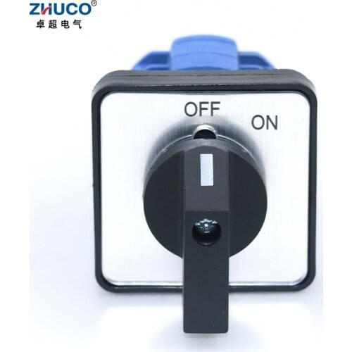 ZHUCO SZW26/LW26-20 20A 660V OFF-ON Two Pole Two Position 64X64 48X48 mm Panel Manual Transfer ON OFF Changeover Cam Switch
