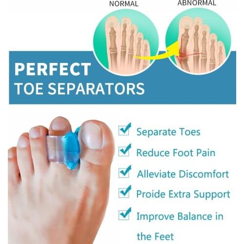 1Pair Soft Silicone Toes Separator Toes Valgus Spacers Thumb Corrector Feet Care Tool Thumb Valgus Release Pad Toe Separator