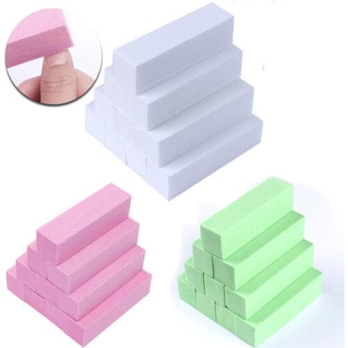 10PCS/Set Four-Faced Abrasive Grit Sponge Nail Buffers Block Grinding Polishing Manicure Nail Art Tools Nail File Nail Art Tips
