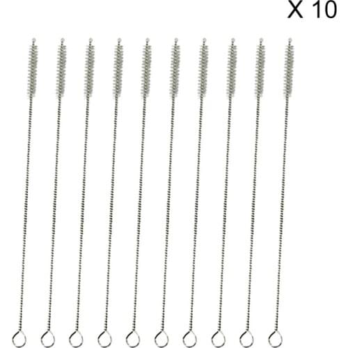10 PCS Stainless Steel Nylon Straws Cleaners Cleaning Brushes Drinking Pipe Eco Friendly Finest Reusable Straws Cleaning Brush