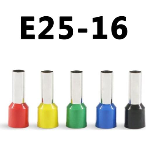 100pcs E25-16 4 AWG 25mm2 Insulated Cord End Terminal Wire Ferrules Brand New VE25-16