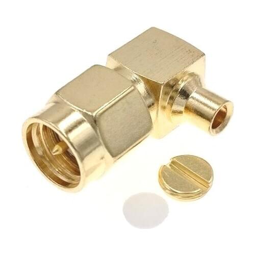 100pc SMA Male Right Angle Solder Semi-Rigid RG405 0.086" RF Connector