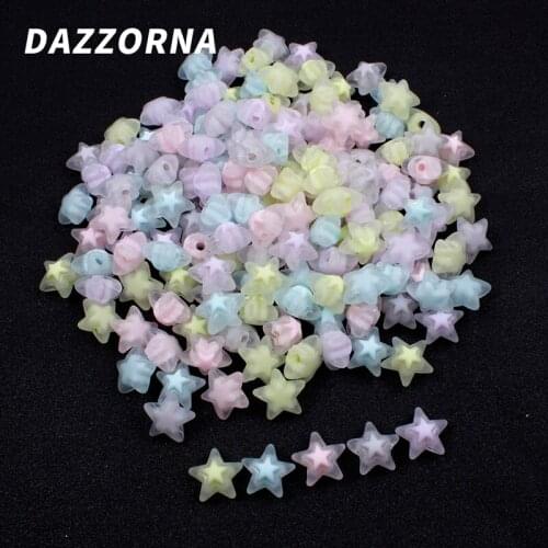 20/40/60/80/100Pcs/lot Acrylic Beads Frosted Five-Pointed Star Loose Beads for Diy Jewelry Making Bracelets Necklace Accessories