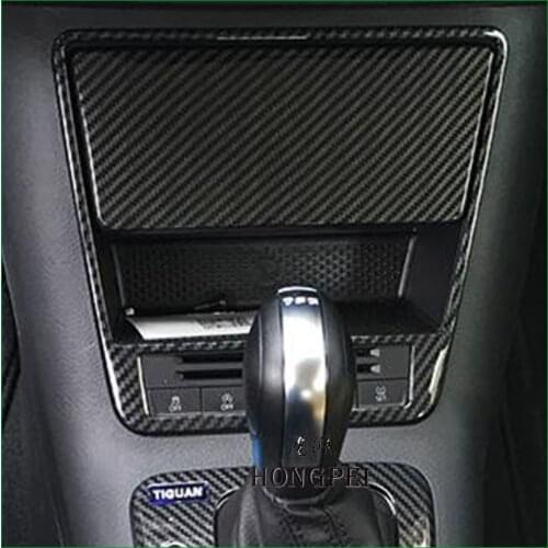 For Volkswagen Tiguan mk1 Accessories VW Tiguan 2010-2015 Center Storage Box Cover Sticker trim Car Styling Left Hand Drive