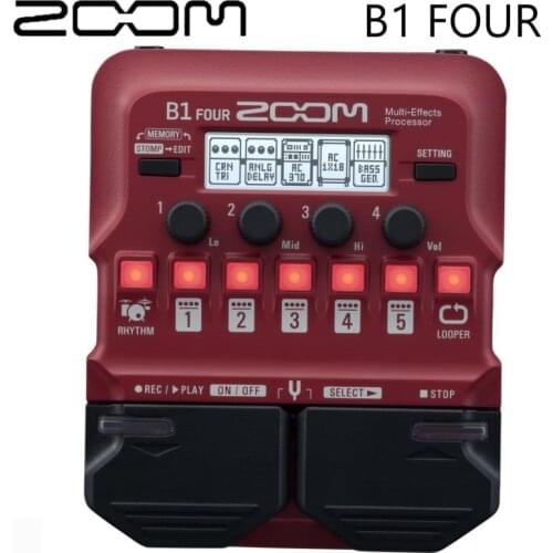 Zoom B1 four bass guitar multi effect processor, guitar single effect device, preamplifier, Guitar Effect Pedal