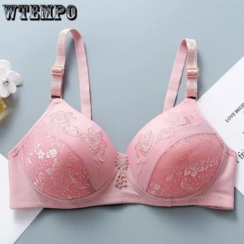Floral Bras Push Up Bra for Women Seamless Plus Size Underwear Sexy Gathered Bralette Lingerie Pendant 42C Cup Large Breast New