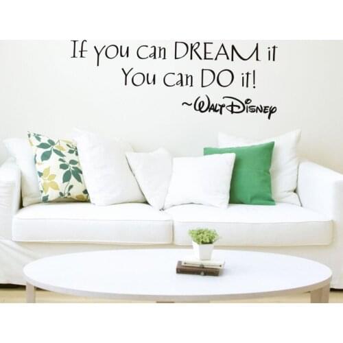 If You Can dream it vinyl wall decal quotes home decor living room bedroom diy art mural removable wall stickers