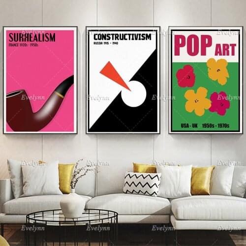 Art Movements Printable Posters - Surrealism - PopArt - René Magritte - Modern Home Decor Canvas Wall Art Prints Unique Gift