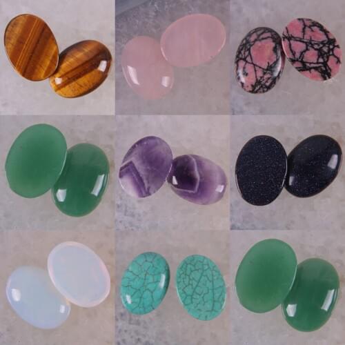 30x22MM Stone Bead Oval Cabochon CAB Jewelry For Woman Gift Making (2pcs/lot) H050-H061