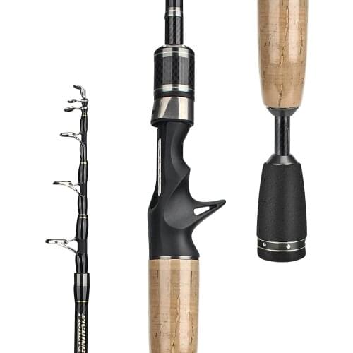 Carbon Rod Telescopic Lure Rod 1.8M UL Power Carbon Fishing Rod Spinning Casting Carp Fishing Tackle