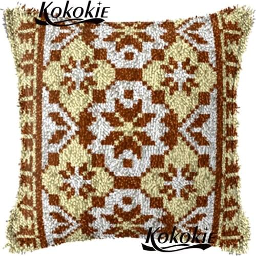 Latch hook rug kits Christmas cushion embroidery needlework sets Handmade cross stitch Crocheting Rug Kits Yarn printed carpet