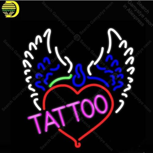 NEON SIGN For Piercing Tattoo Addiction Logo Signboard GLASS BEER PUB display outdoor Light Signs Handcraft vintage neon signs