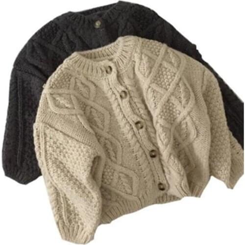 2021 New childrens clothing single-breasted girls sweater short boys cardigan knitted sweater 1-7 years old