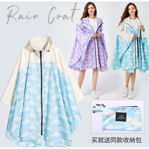 New Style Fashion Cloak Raincoat women Hipster Geometry Plaid Large Size Hiking Backpack Poncho Rafting Play Water Suit