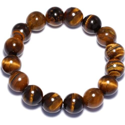 Charm 12mm Beads Black Lava Tiger Eye Stone Bracelet for Women Yoga Gift High Quality Natural Stone Chakra Bracelets Men Jewelry