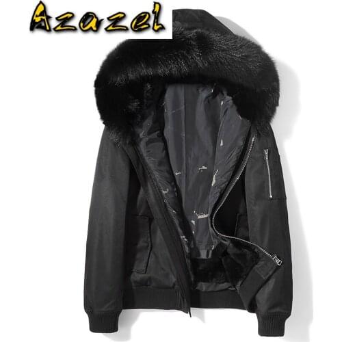 YOLANFAIRY Natural Rabbit Parka 2020 Winter Fox Fur Collar Jacket Men Parkas Mens Clothing Ropa Hombre C09A9722 TN14