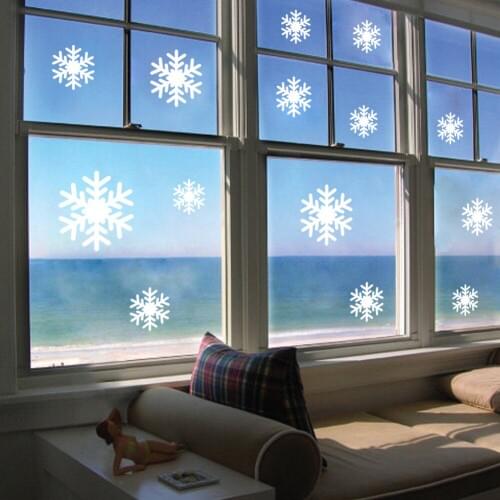 Christmas white Snowflakes Sticker Windows Glass cabinet Wall stickers New Year home decoration Wall Stickers Wallpaper