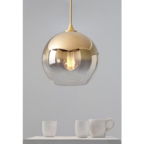 Nordic Minimalism Pendant Lights Living Room Dome Glass Lustre Post Modern Bedroom Bedside Lights Bar Restaurant Pendant Lamps