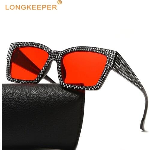 Diamond Punk Sunglasses Women Luxury Brand Designer Square Sun Glasses For Female Rhinestone Glasses Fashion Ladies Gift