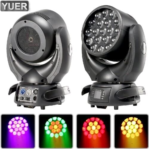 19X15W RGBW 4IN1 LED Zoom Strobe Dyeing Beam Effect Moving Head Light DMX512 Stage DJ Disco Wedding Light Show Indoor Bar Club